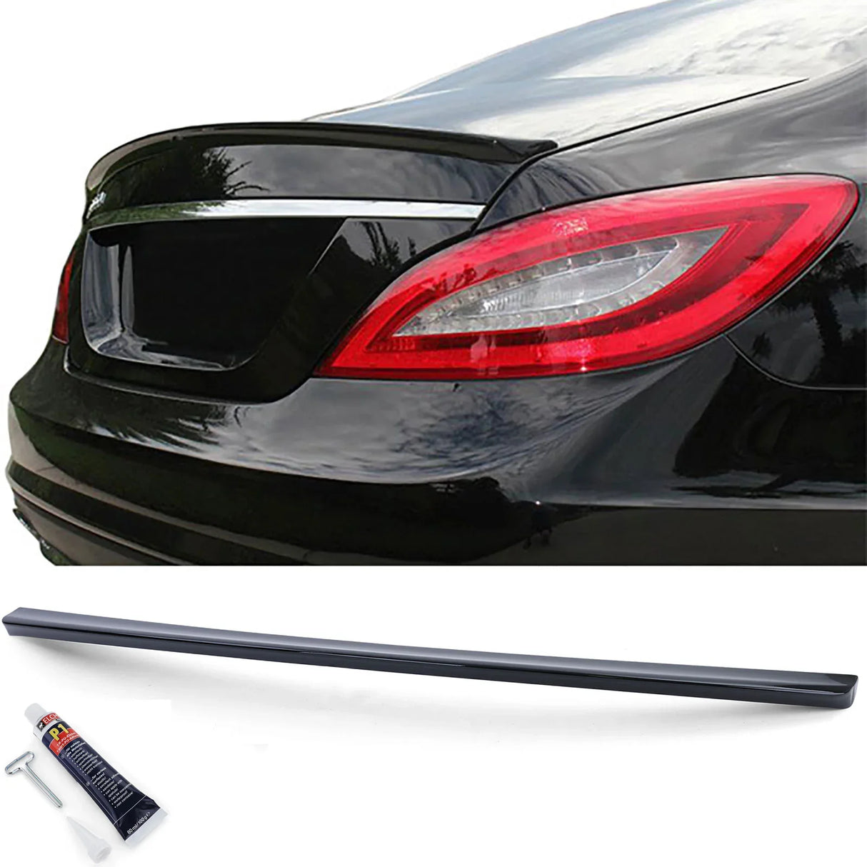 Mercedes CLS C218 2011-2018 Spoiler Cofano Nero Lucido - autorivallo