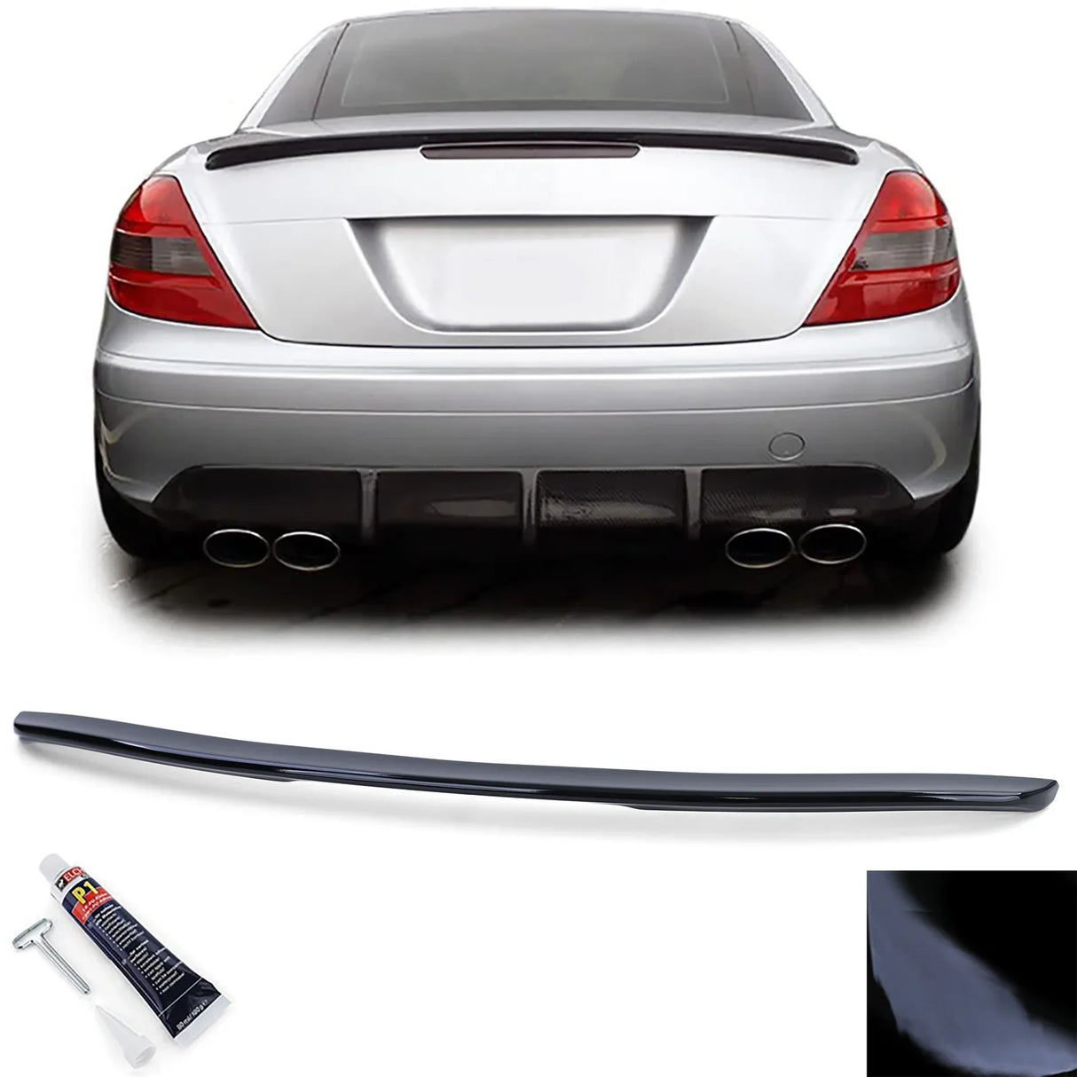 Mercedes SLK R171 2004-2011 Spoiler Cofano Nero Lucido - autorivallo