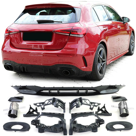 Mercedes A W177 2018-2023 Diffusore Posteriore AMG A45 Look - autorivallo