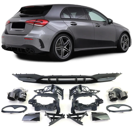 Mercedes A W177 2018-2022 Diffusore Posteriore AMG A45 Look - autorivallo
