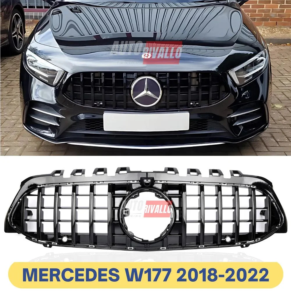 Mercedes A W177 18-22 Griglia Anteriore A45 AMG Look Nero - autorivallo