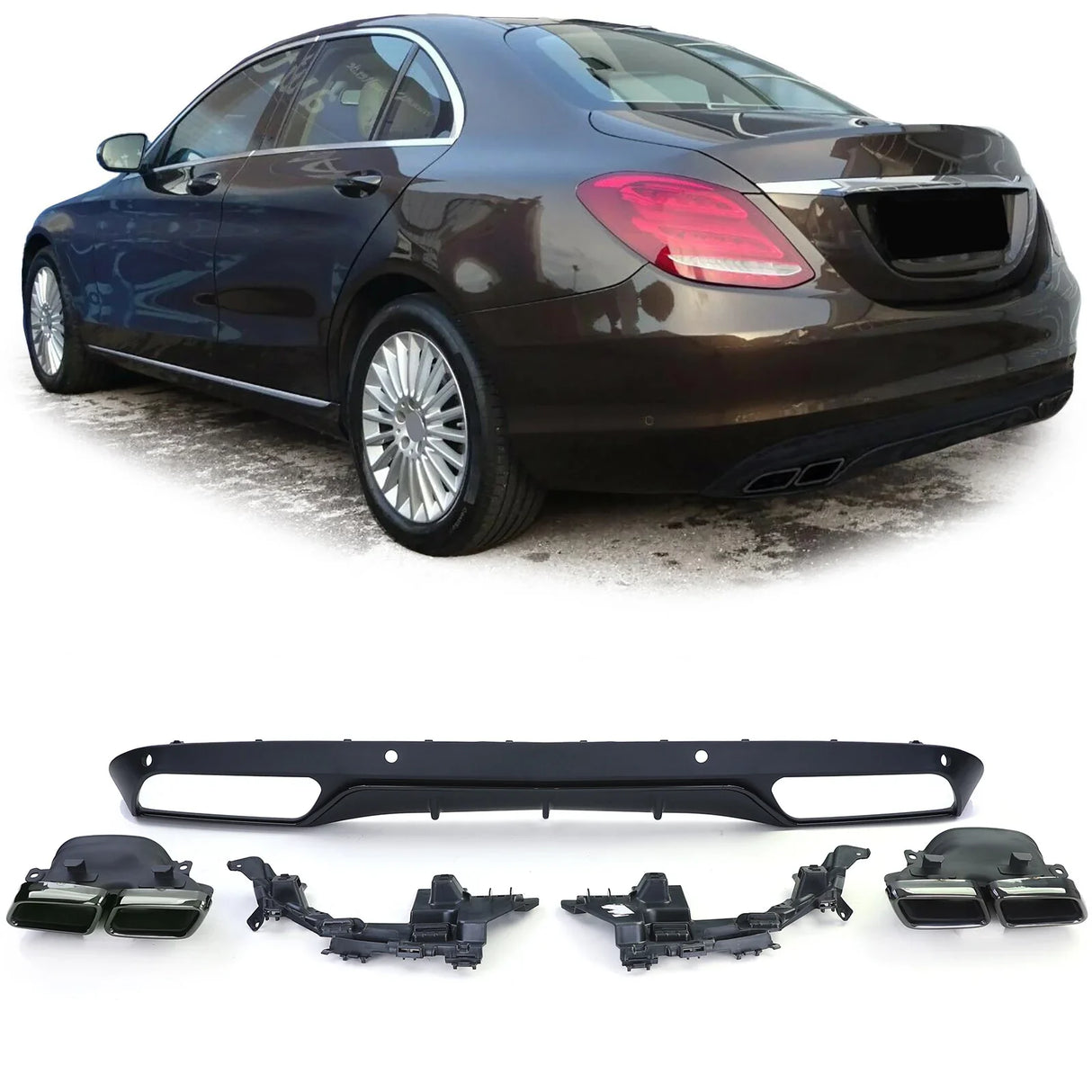 Mercedes C W205 2014-2018 Diffusore Posteriore AMG C63 Look - autorivallo