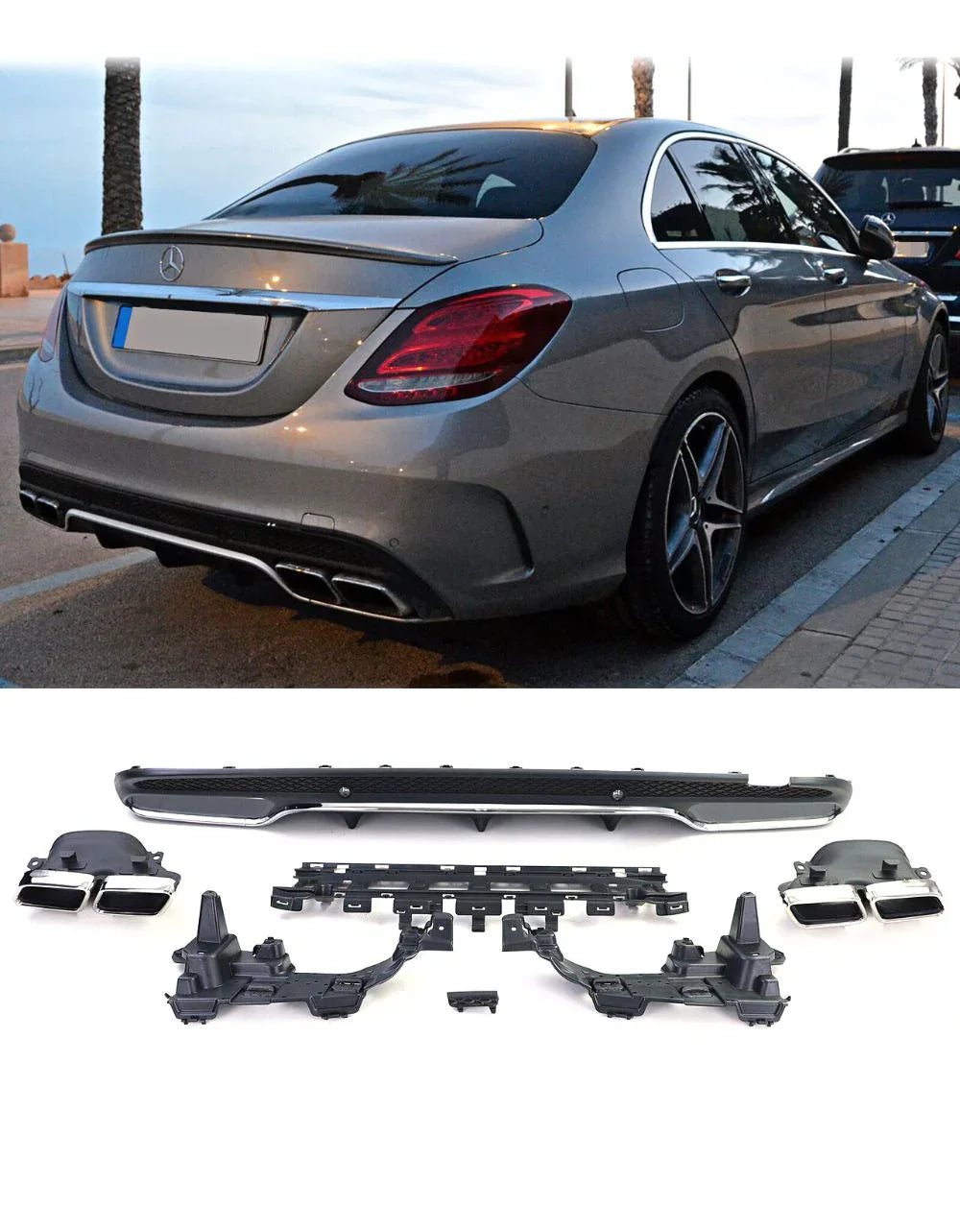 Mercedes C W205 S205 2014-2018 Diffusore AMG Line Look C63 - autorivallo