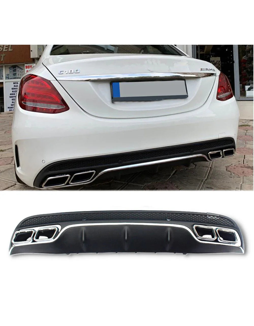 Mercedes C W205 S205 2014-2018 Diffusore AMG Line Look C63 - autorivallo