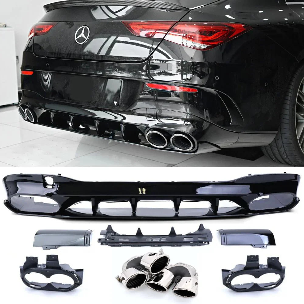 Mercedes CLA C118 X118 2023+ AMG Line Diffusore A45S Look - autorivallo
