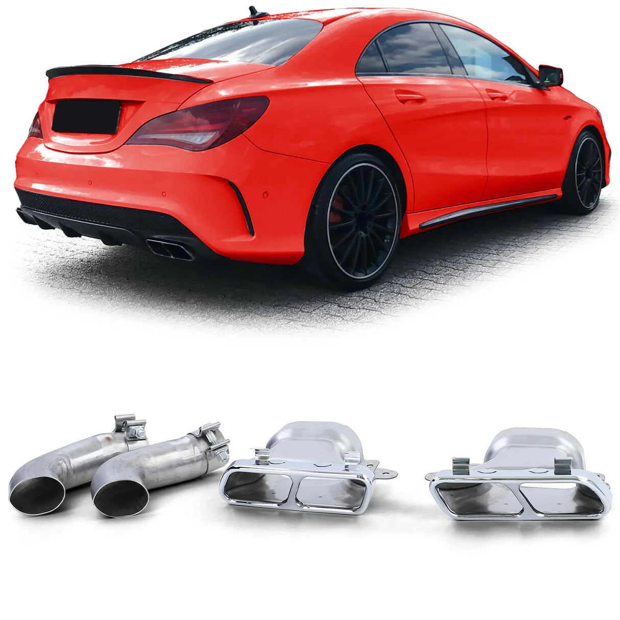 Mercedes CLA C117 2013-2019 Terminali di Scarico AMG 45 Look - autorivallo