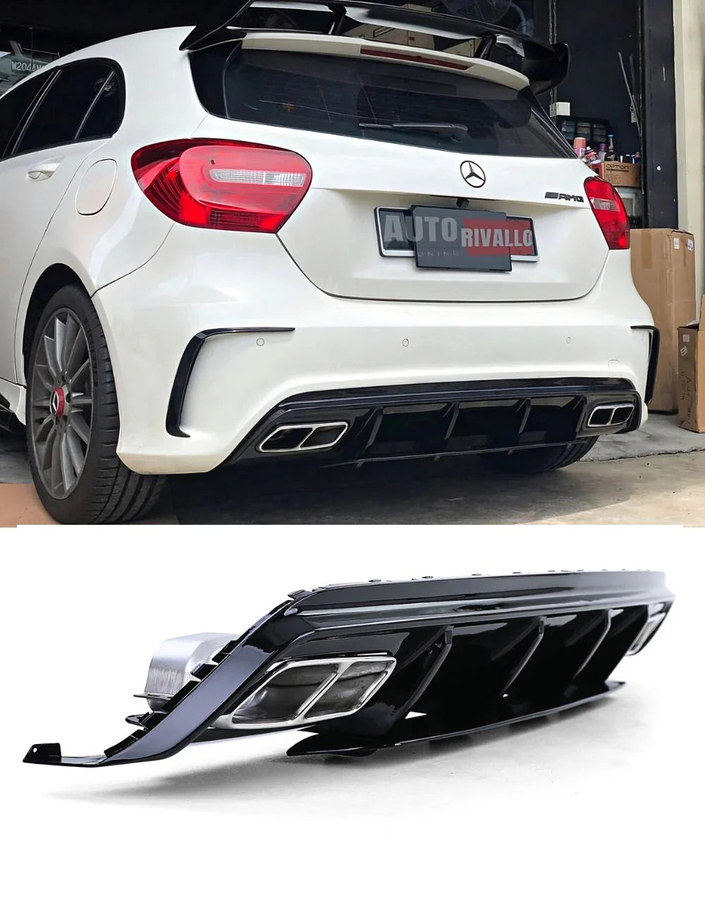 Mercedes A W176 2015-2018 Diffusore Posteriore AMG Line A45 - autorivallo