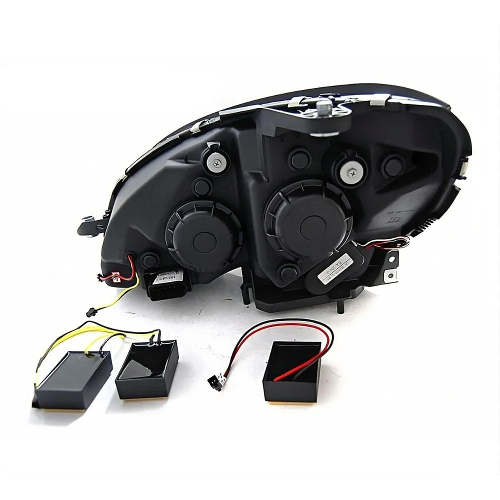 Mercedes Classe C W204 07-10 Fari Anteriori DRL LED Neri SEQ - autorivallo