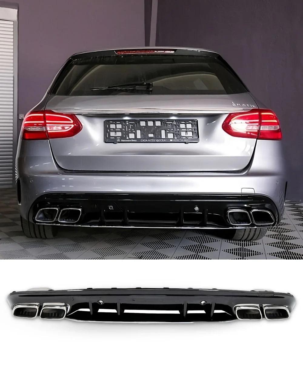 Mercedes C W205 2014-2021 Diffusore Posteriore AMG Line Sport - autorivallo