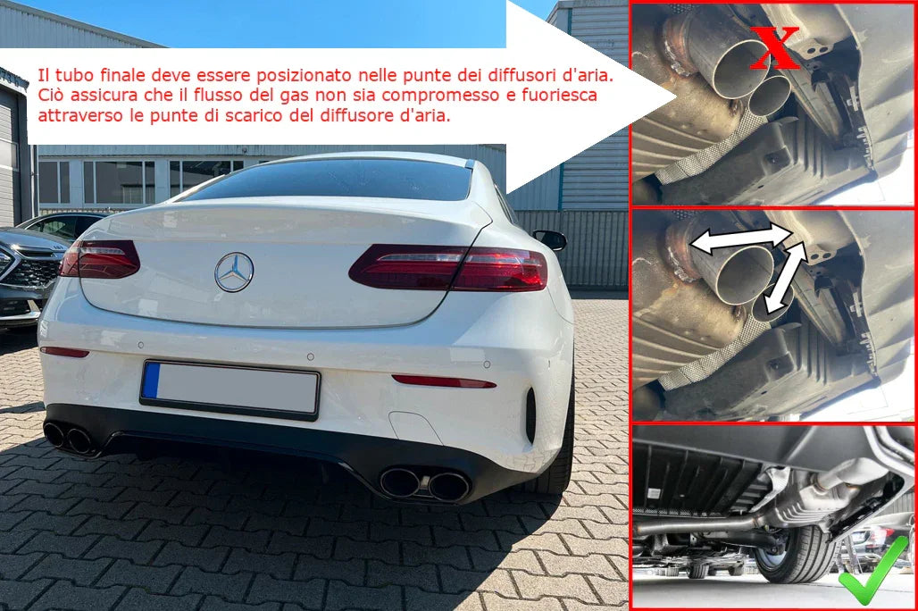 Mercedes E C238 A238 AMG Line Diffusore Posteriore E53 Look - autorivallo