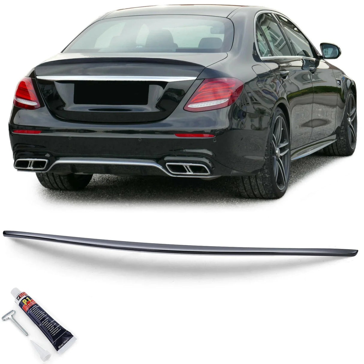 Mercedes Classe E W213 Berlina Spoiler Cofano Nero Lucido - autorivallo