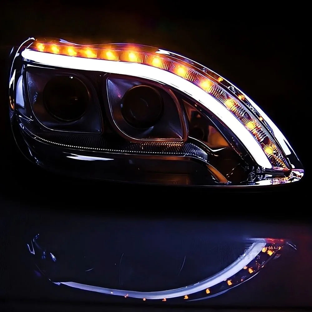 Mercedes Classe S W220 98-05 Fari Anteriori a LED Cromati - autorivallo