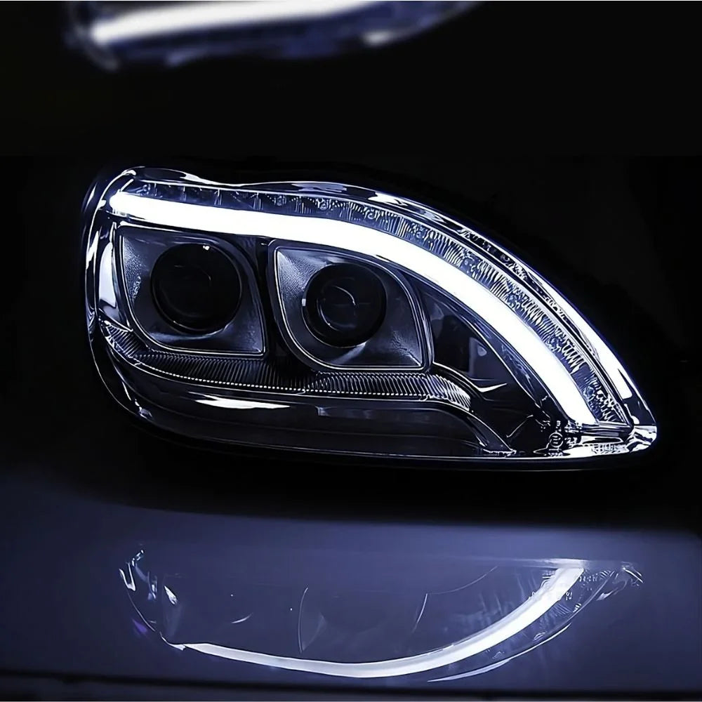 Mercedes Classe S W220 98-05 Fari Anteriori a LED Cromati - autorivallo