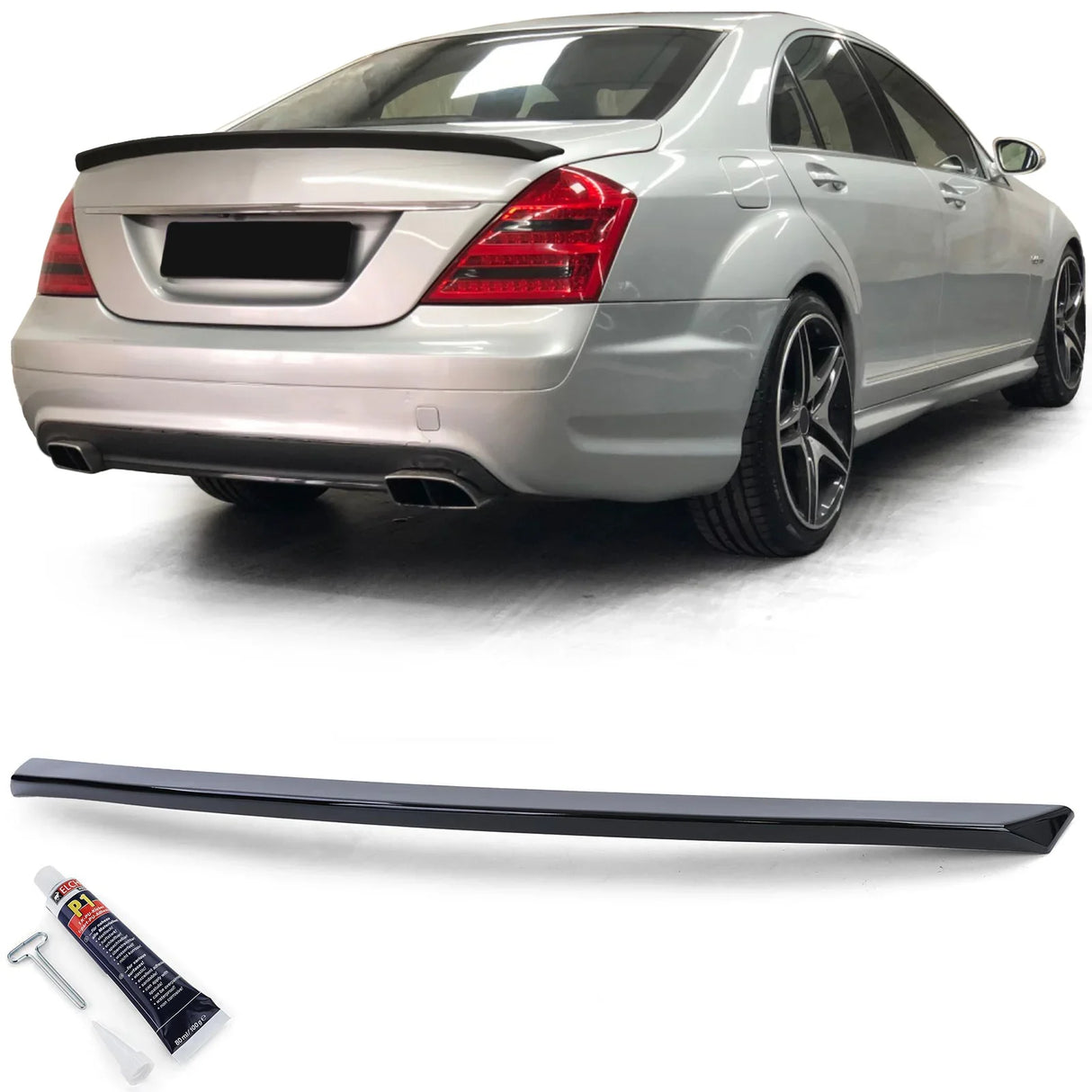 Mercedes Classe S W221 05-09 Spoiler Cofano Nero Lucido - autorivallo