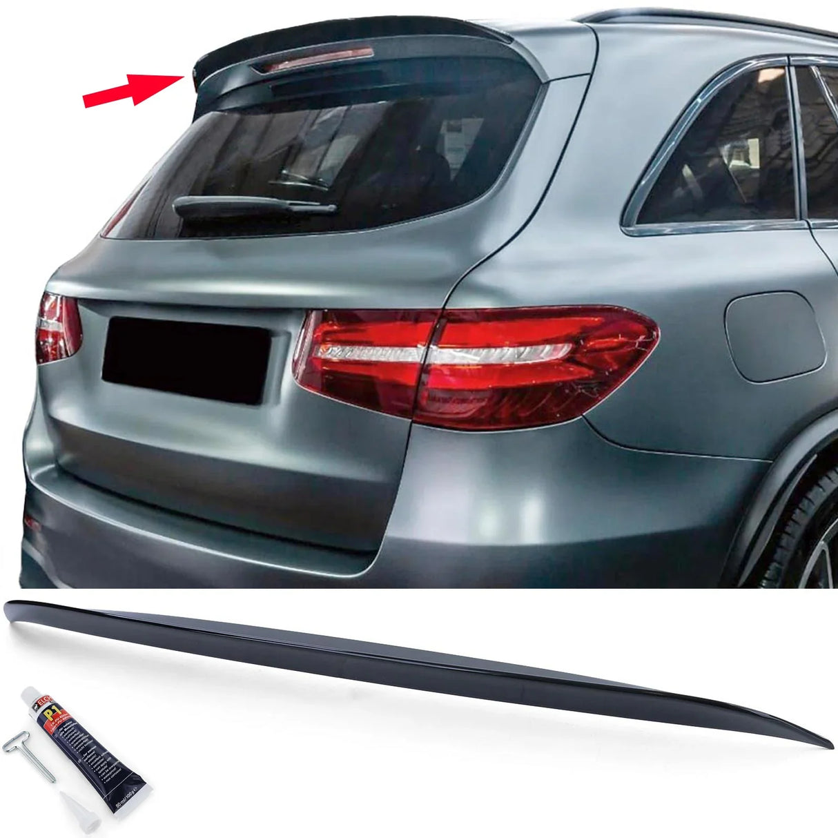 Mercedes GLC X253 SUV 2015-2022 Spoiler Tetto Nero Lucido - autorivallo