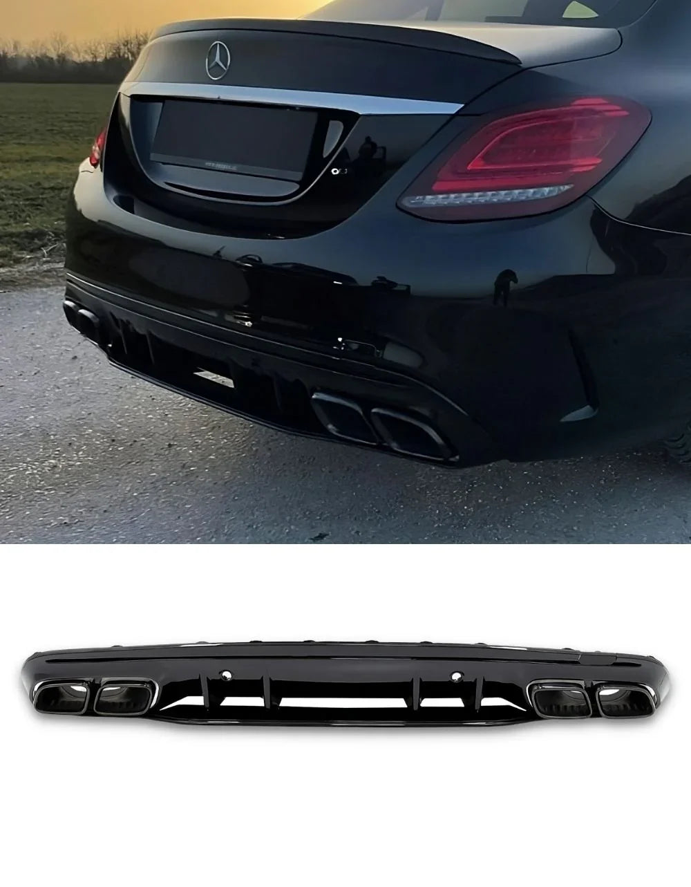 Mercedes C W205 S205 2014-2018 Diffusore AMG Line C63S Look - autorivallo