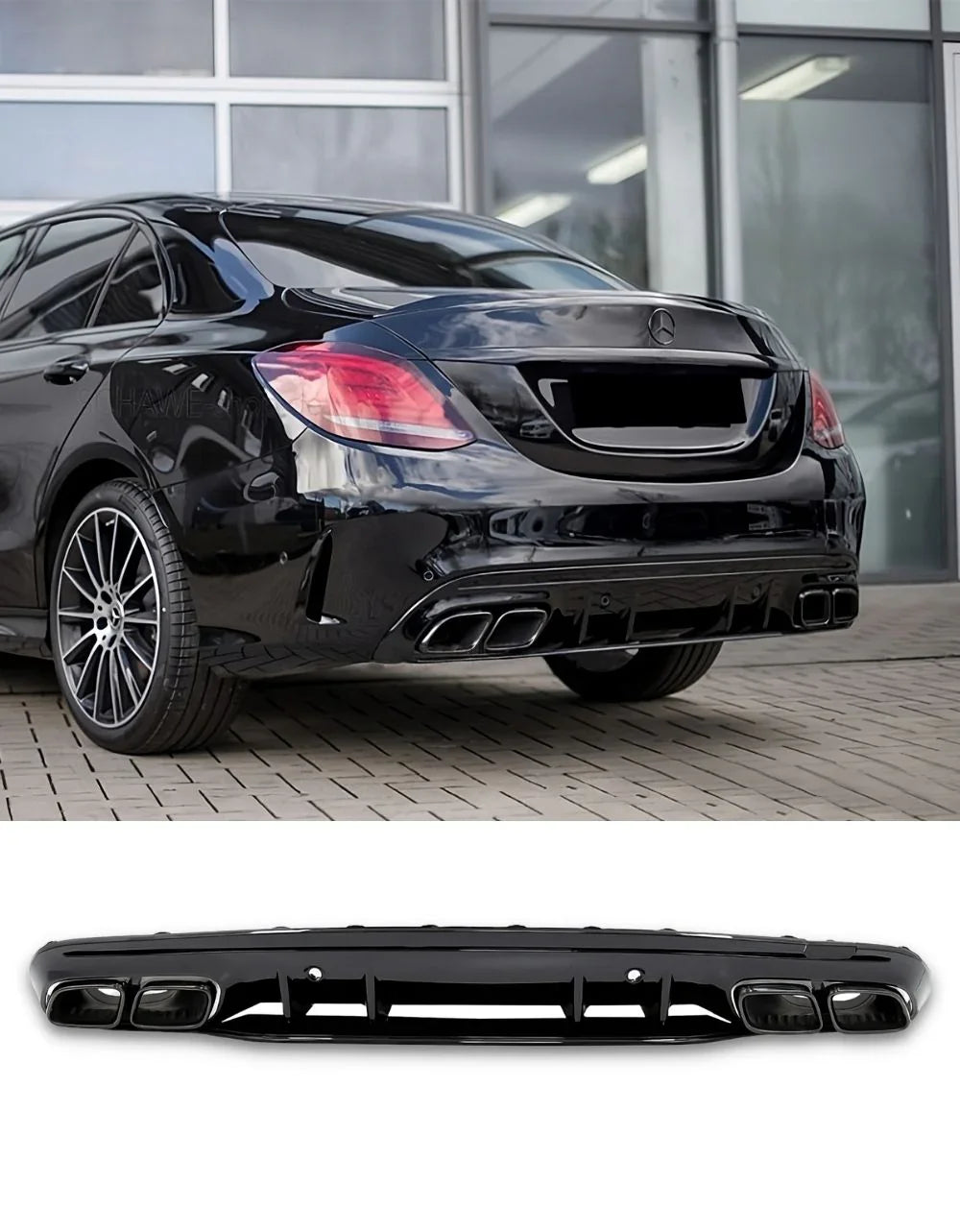 Mercedes C W205 S205 2018-2021 Diffusore AMG Line C63S Look - autorivallo