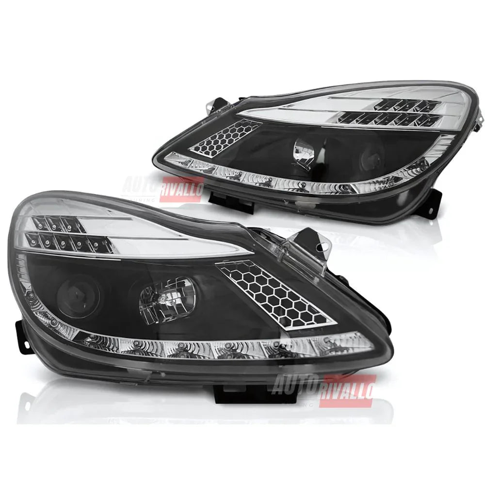 Opel Corsa D 2006-2010 Fari Anteriori LED Diurne Nero - autorivallo