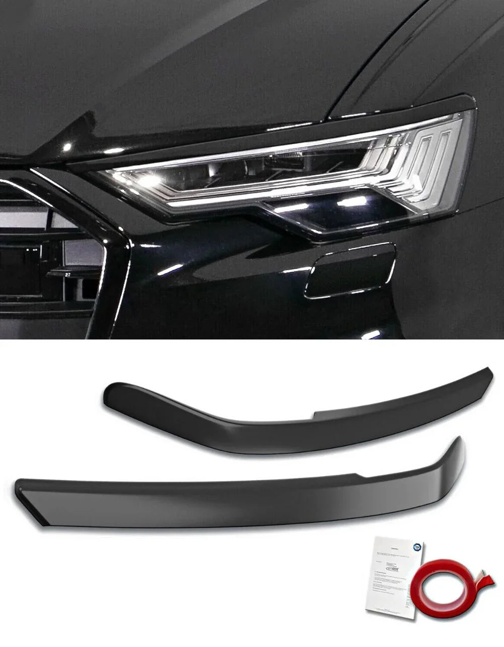 Audi A6 4K C8 2018-2022 Set Palpebre Ciglia Fari ABS 3M - autorivallo