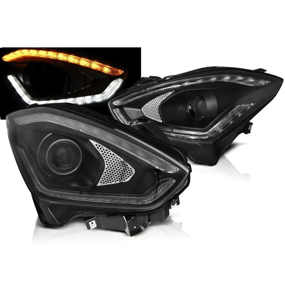 Suzuki Swift 6 2017-2023 Fari Anteriori a LED Lightube Neri - autorivallo