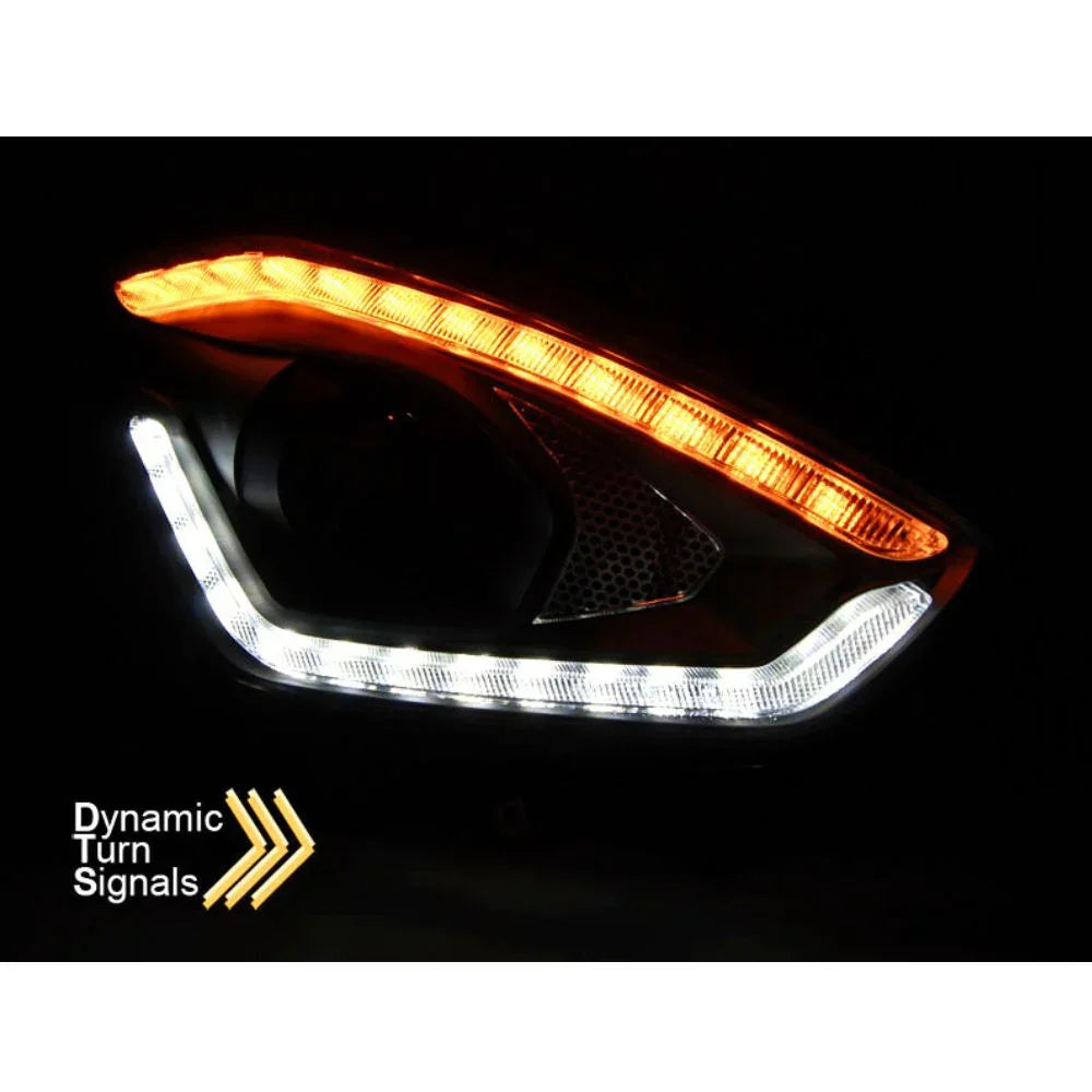 Suzuki Swift 6 2017-2023 Fari Anteriori a LED Lightube Neri - autorivallo