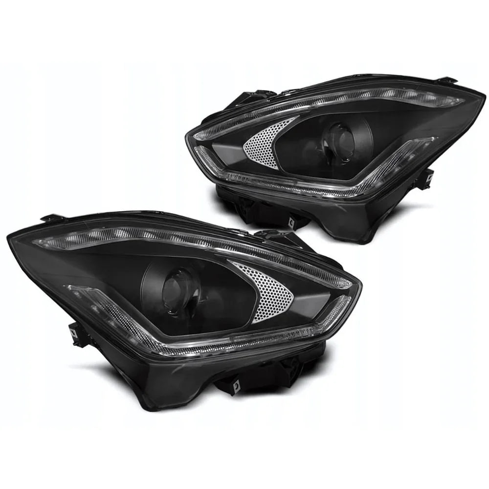 Suzuki Swift 6 2017-2023 Fari Anteriori a LED Lightube Neri - autorivallo