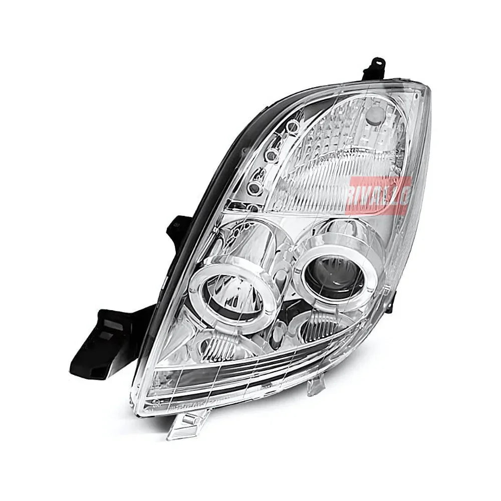 Toyota Yaris 2005-2009 Fari Anteriori Angel Eyes LED Cromati - autorivallo