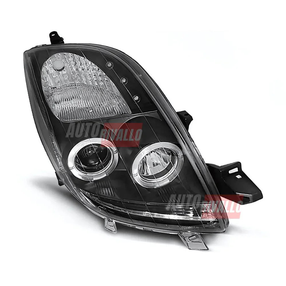 Toyota Yaris P9 2005-2009 Fari Anteriori Angel Eyes LED Neri - autorivallo