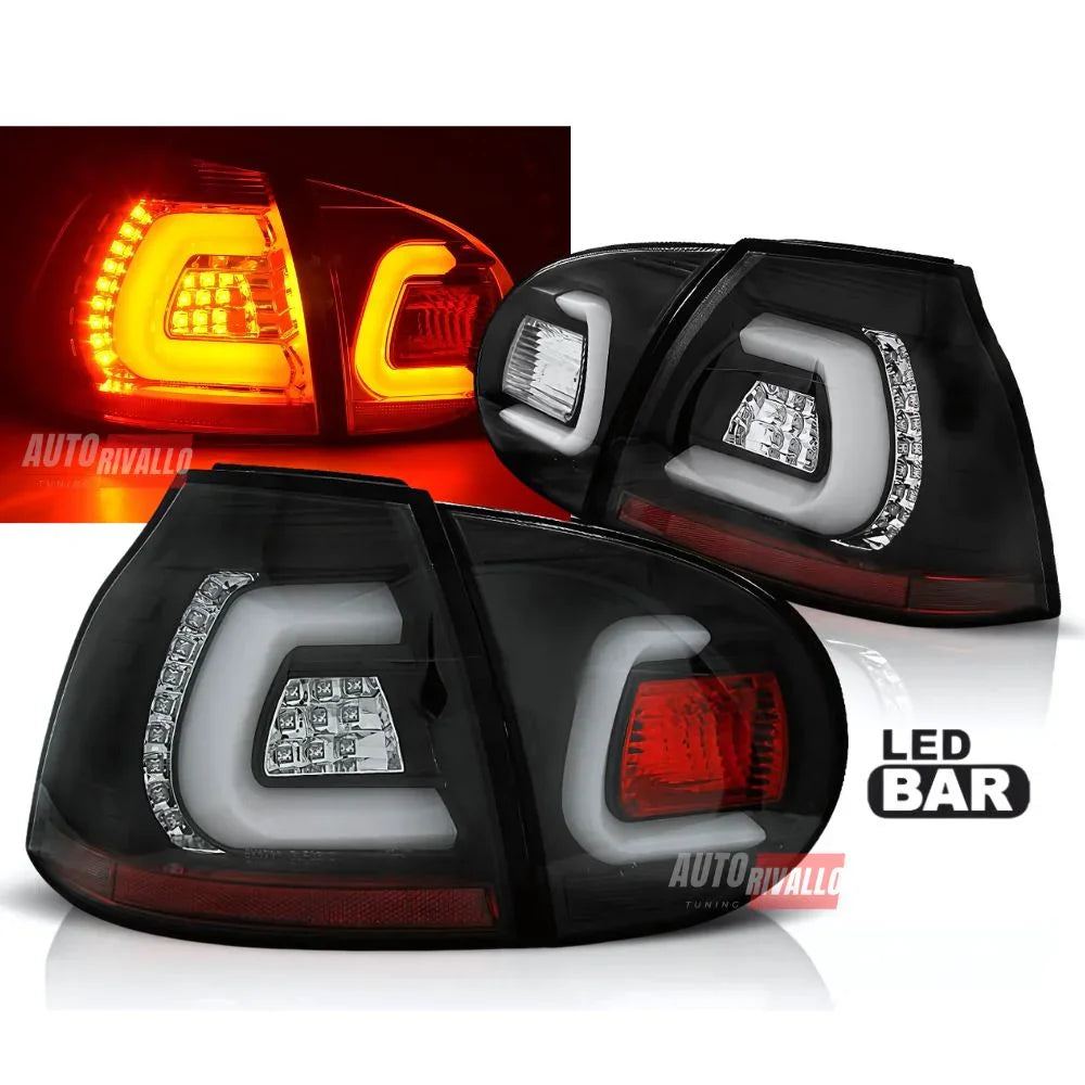 VW Golf 5 2003-2008 Fanali Stop Posteriori LED Nero - autorivallo