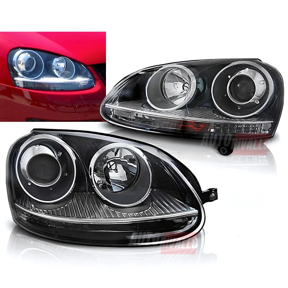 VW Golf 5 2003-2008 Fari Anteriori in ottica GTI R32 Look - autorivallo