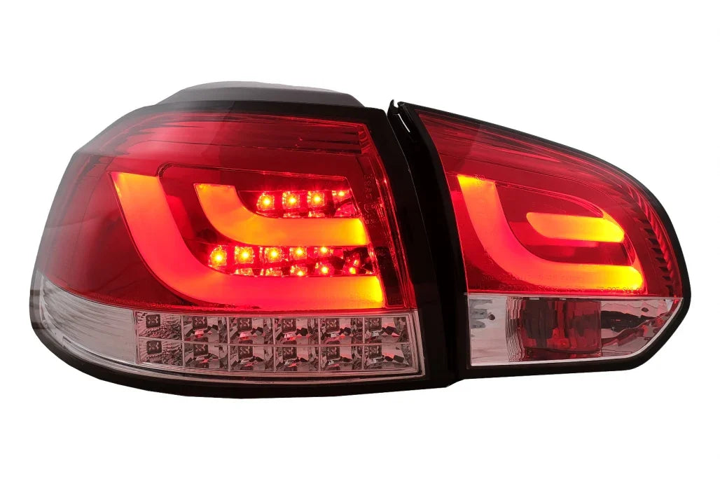 VW Golf 6 2008-2012 Fanali Posteriori a LED Lightbar Rosso - autorivallo