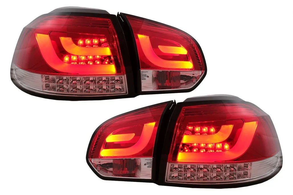 VW Golf 6 2008-2012 Fanali Posteriori a LED Lightbar Rosso - autorivallo