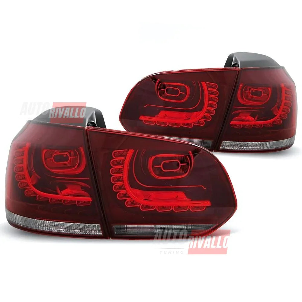 VW Golf 6 2008-2012 Fanali Posteriori Stop LED Rosso Chiaro - autorivallo