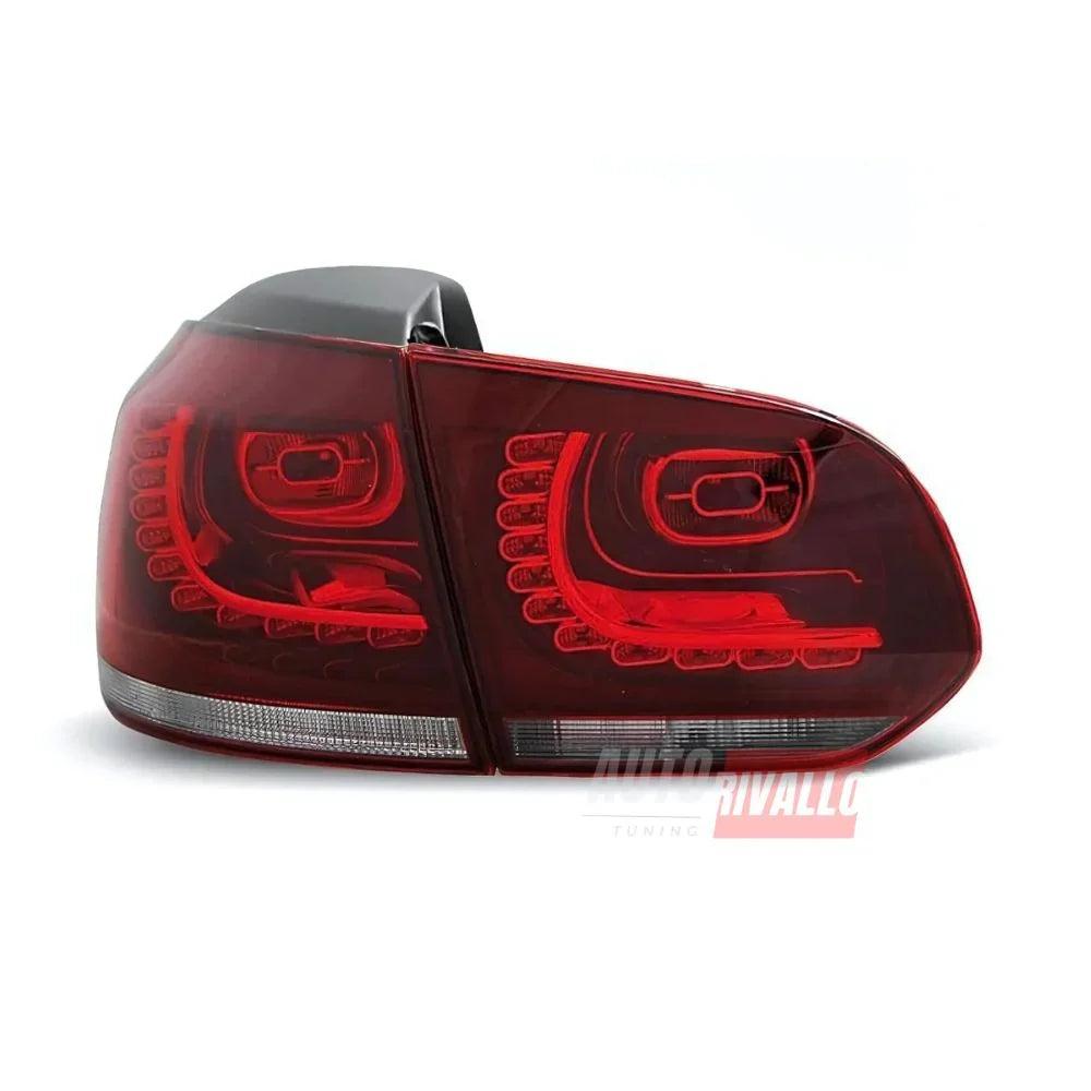 VW Golf 6 2008-2012 Fanali Posteriori Stop LED Rosso Chiaro - autorivallo