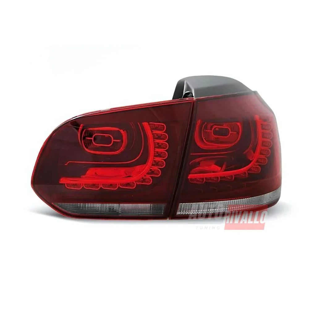 VW Golf 6 2008-2012 Fanali Posteriori Stop LED Rosso Chiaro - autorivallo