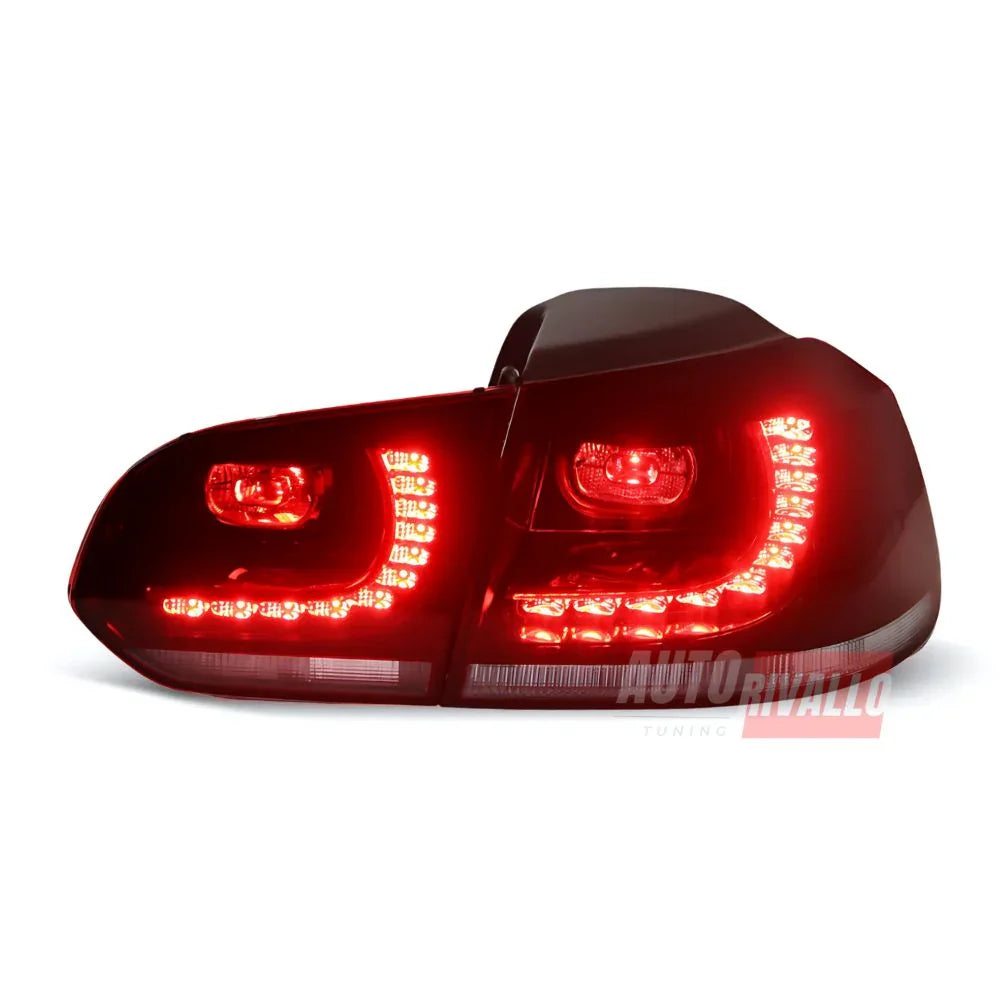 VW Golf 6 2008-2012 Fanali Posteriori Stop LED Rosso Chiaro - autorivallo