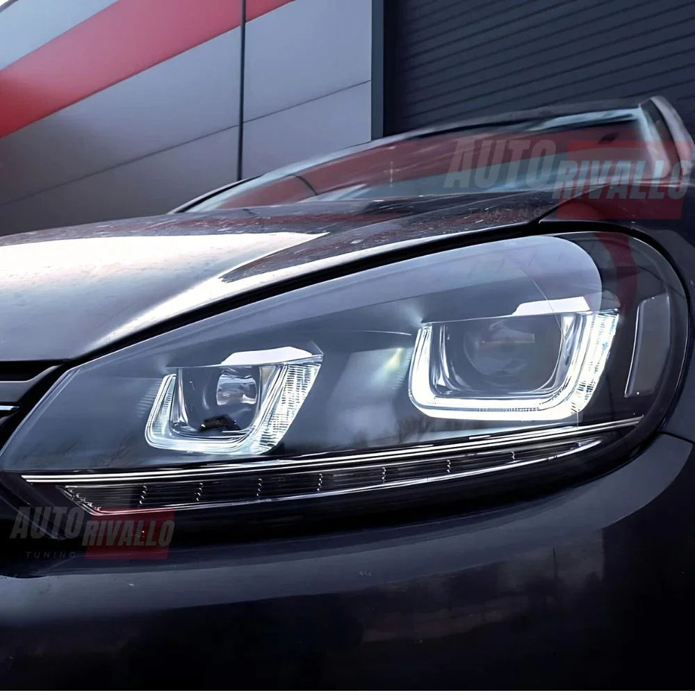 VW Golf 6 2008-2012 Fari Anteriori DRL LED Frecce Dinamiche - autorivallo