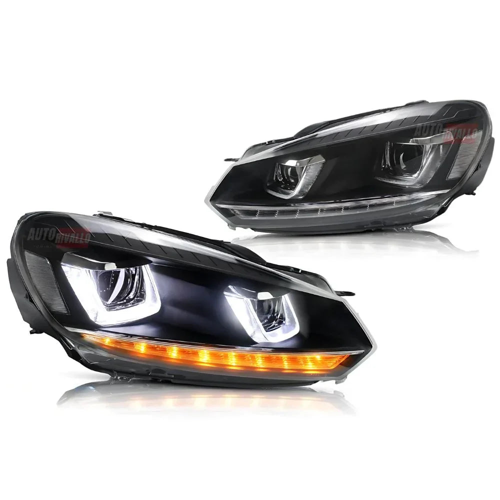VW Golf 6 2008-2012 Fari Anteriori DRL LED Frecce Dinamiche - autorivallo