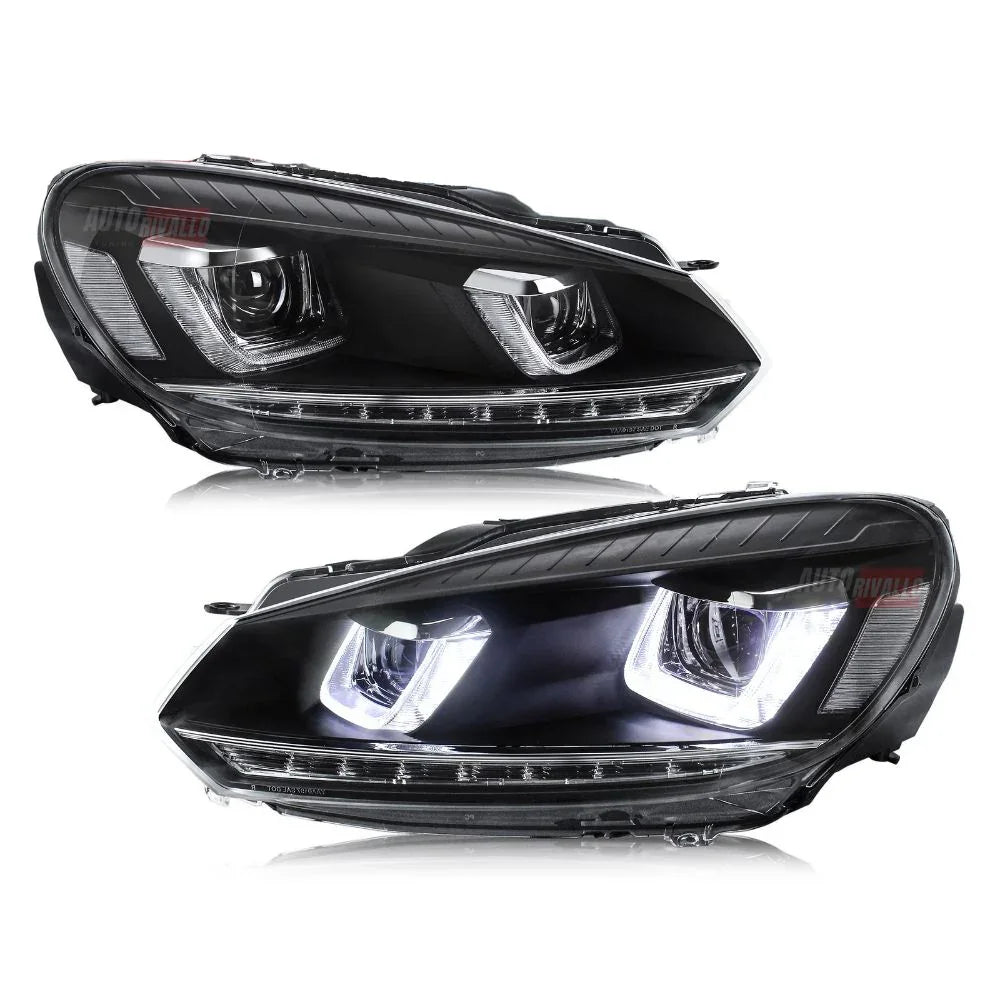 VW Golf 6 2008-2012 Fari Anteriori DRL LED Frecce Dinamiche - autorivallo