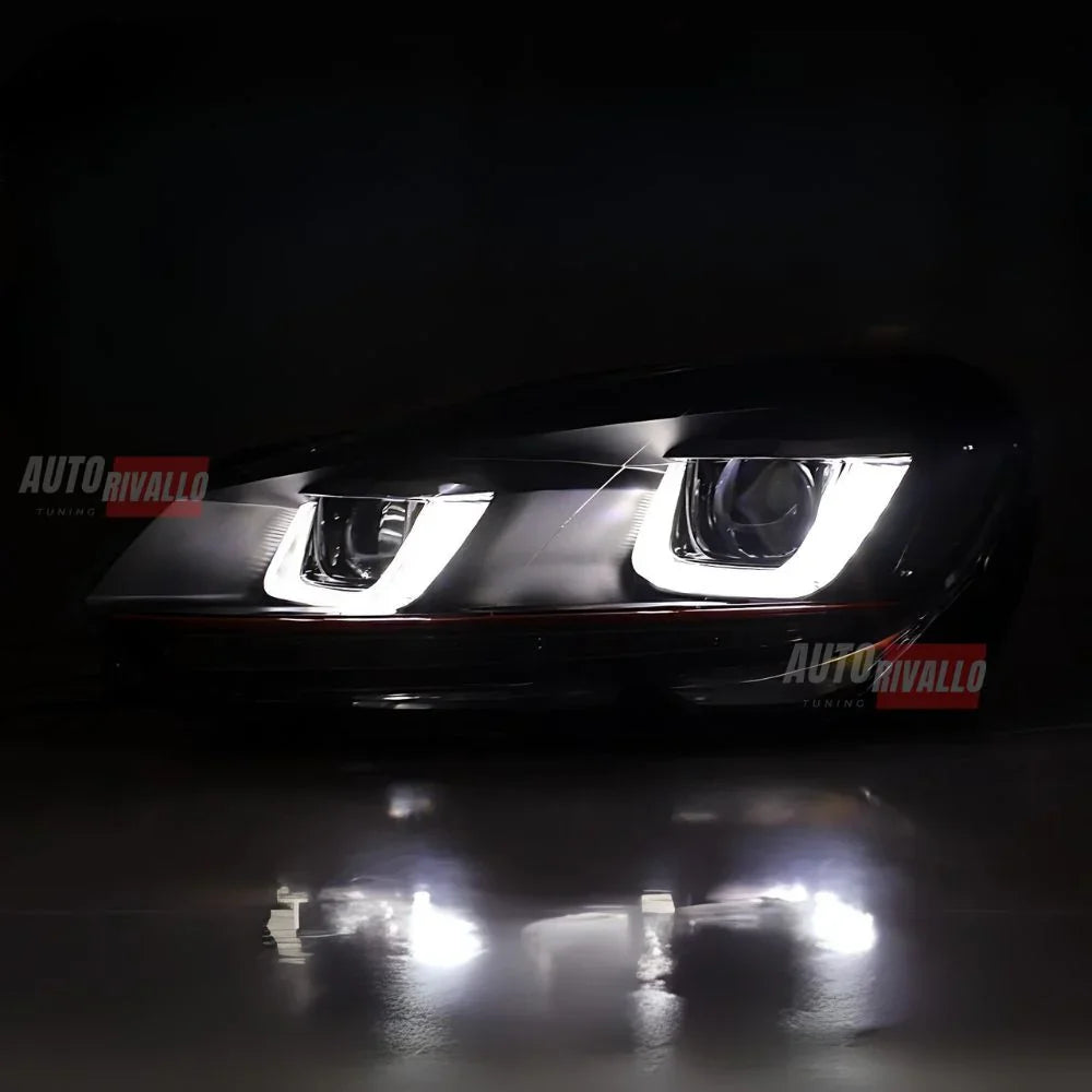 VW Golf 6 2008-2012 Fari Anteriori GTI Look LED Sequenziale - autorivallo