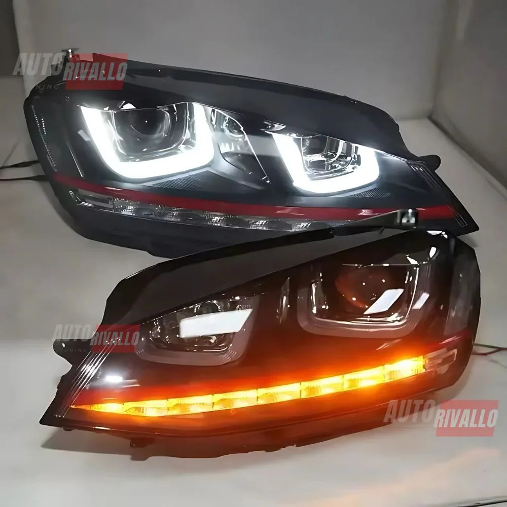 VW Golf 6 2008-2012 Fari Anteriori GTI Look LED Sequenziale - autorivallo