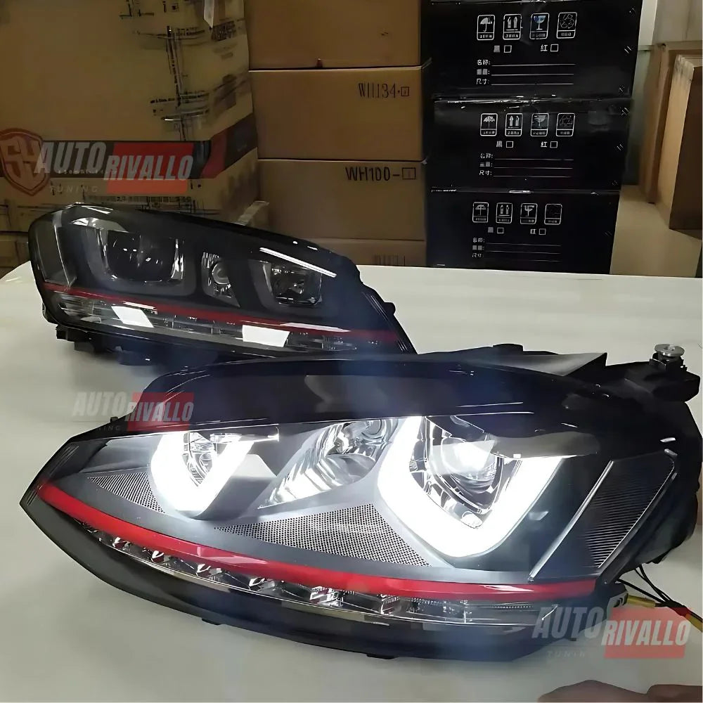 VW Golf 6 2008-2012 Fari Anteriori GTI Look LED Sequenziale - autorivallo