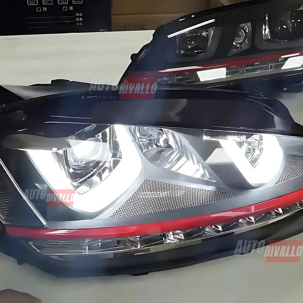 VW Golf 6 2008-2012 Fari Anteriori GTI Look LED Sequenziale - autorivallo