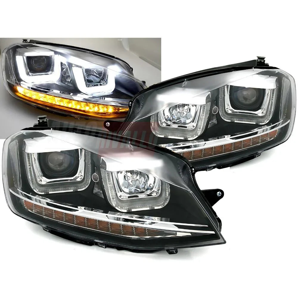 VW Golf 7 2012-2017 Fari Anteriori LED Diurne Doppia-U - autorivallo