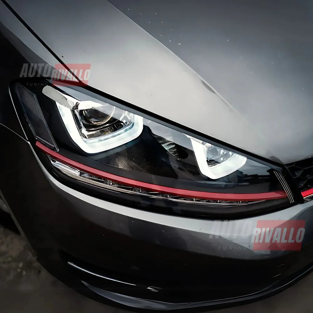 VW Golf 7 2012-2017 Fari Anteriori GTI Look Frecce a LED - autorivallo