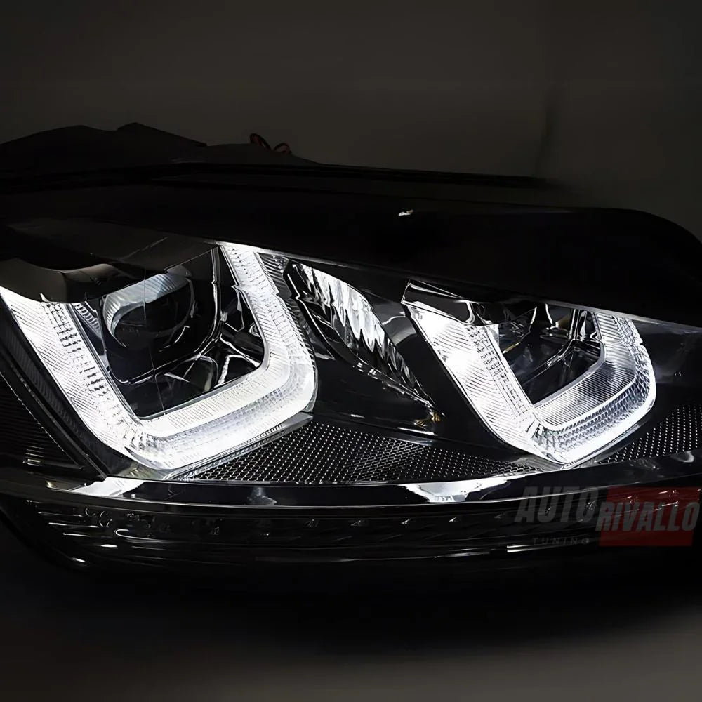 VW Golf 7 12-17 Fari Anteriori GTI Look Frecce Dinamiche LED - autorivallo