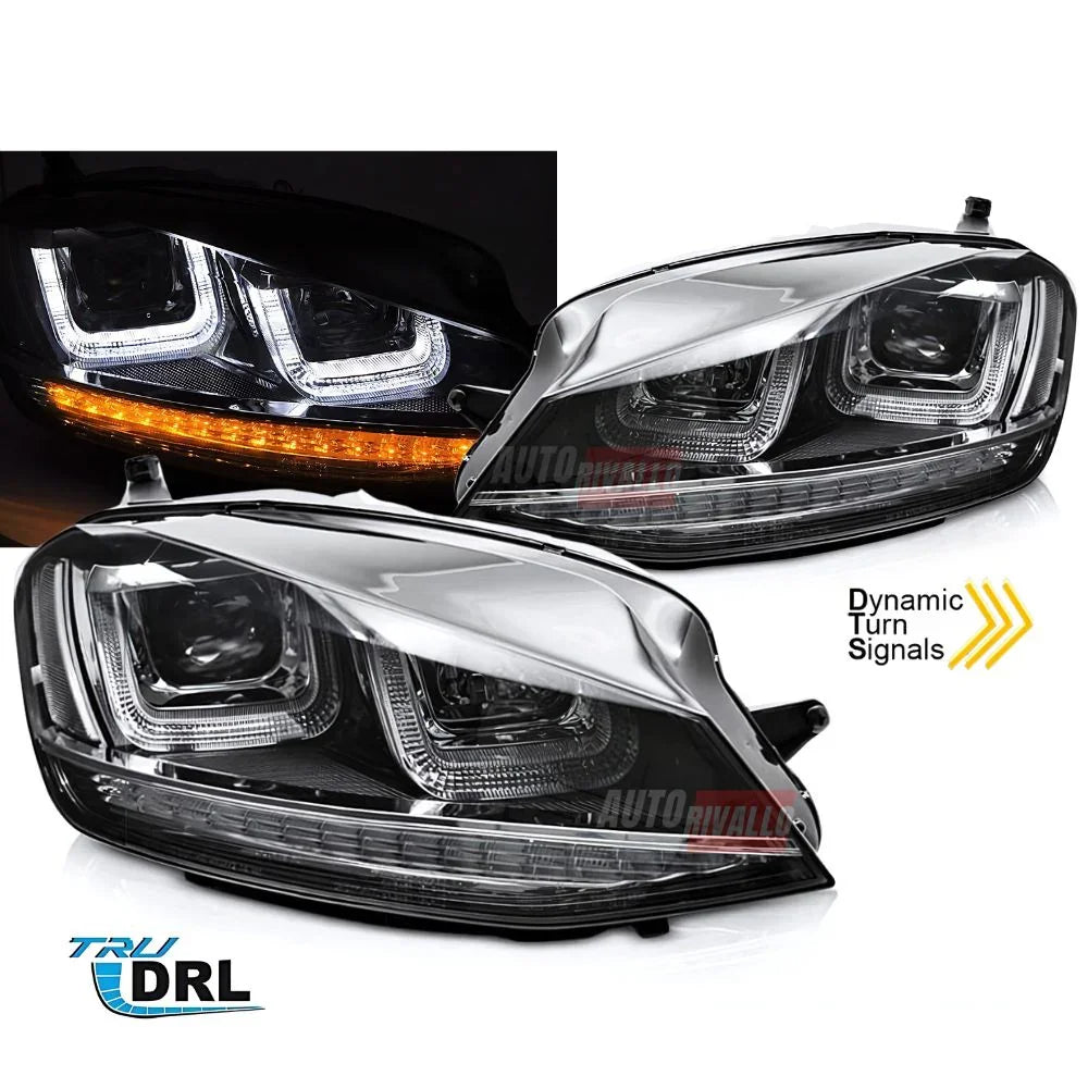 VW Golf 7 12-17 Fari Anteriori R-Line Frecce Dinamiche LED - autorivallo