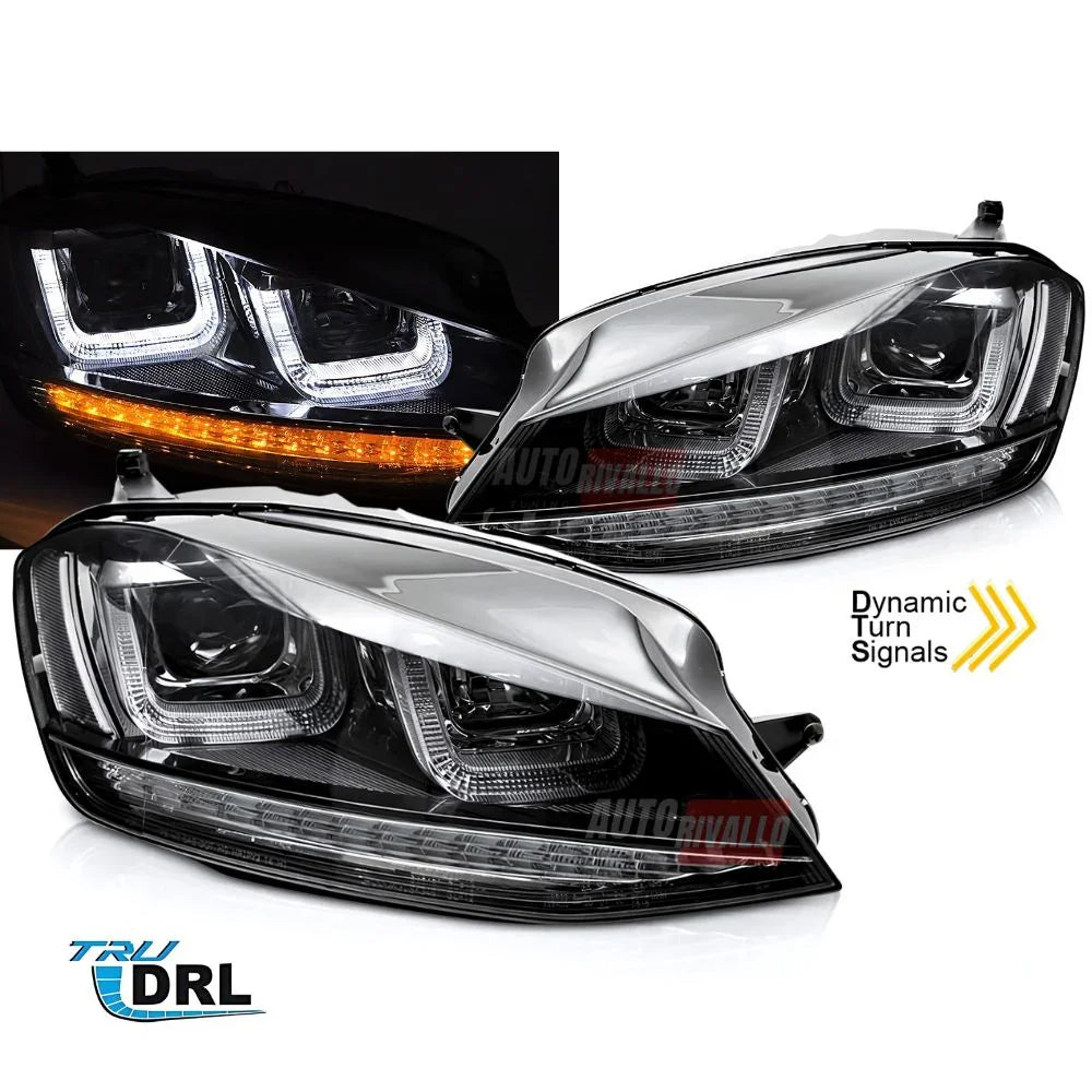 VW Golf 7 12-17 Fari Anteriori R-Line Frecce Dinamiche LED - autorivallo