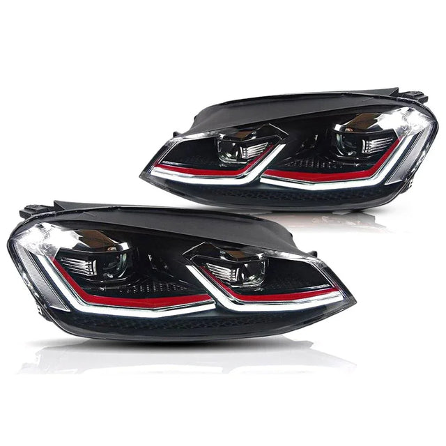 VW Golf 7 2012-2017 Fari Anteriori LED GTI Look Freccia SEQ - autorivallo