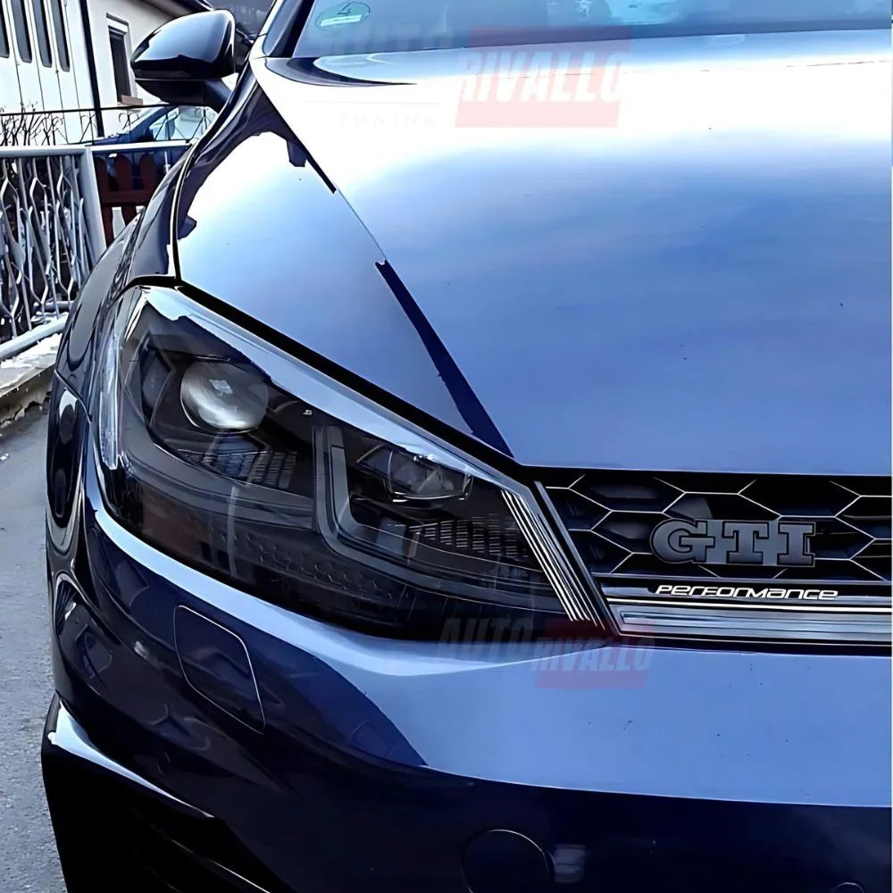 VW Golf 7 2012-2017 Fari Anteriori LED Look G7.5 Total Black - autorivallo